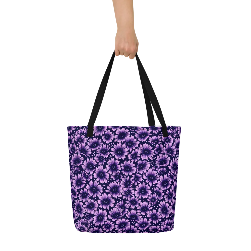 Violet Afterglow on Large Tote Bag W/ Pocket — Print file