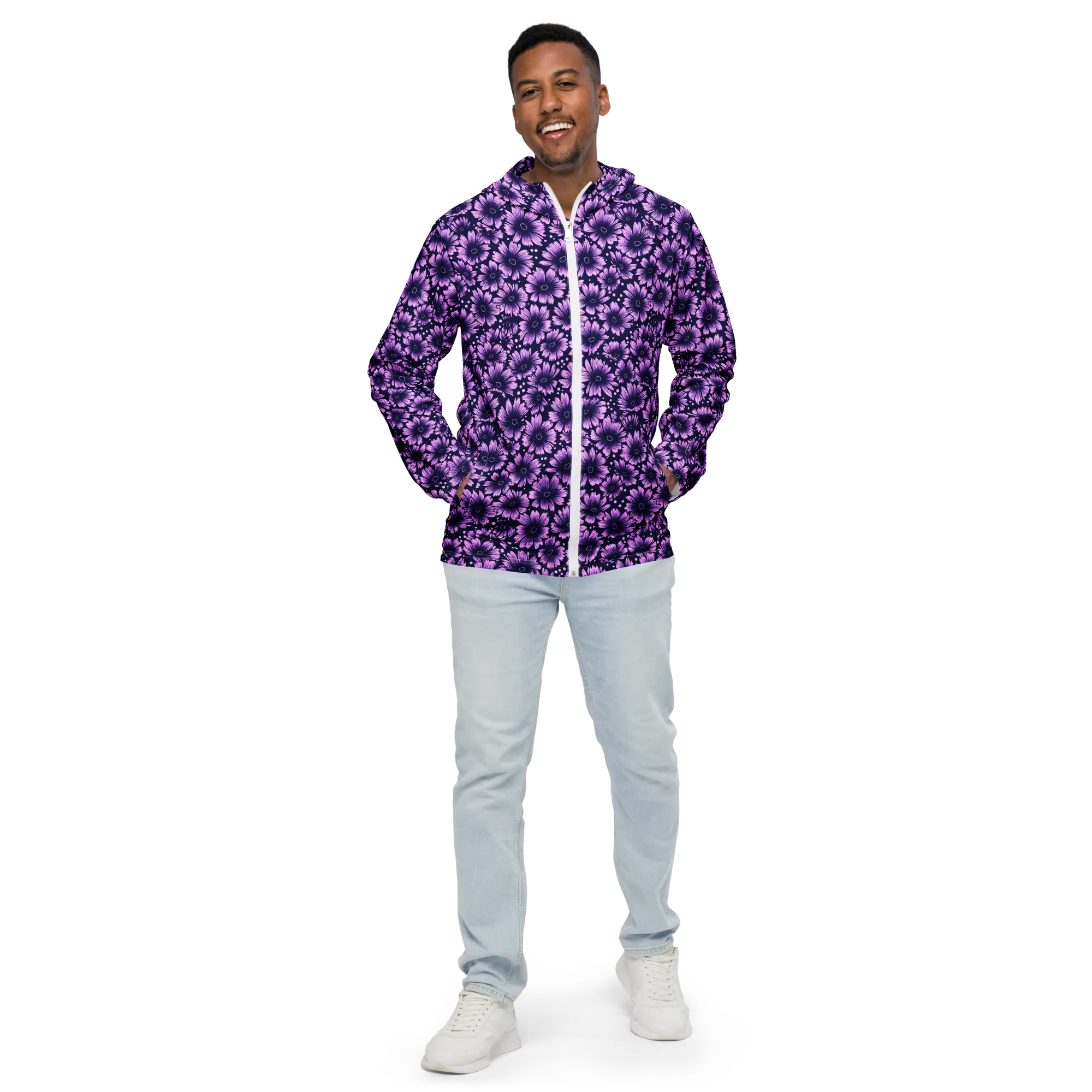 Violet Afterglow on Men's Windbreaker — Front