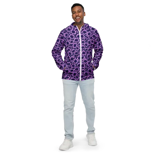 Violet Afterglow on a Men's Windbreaker