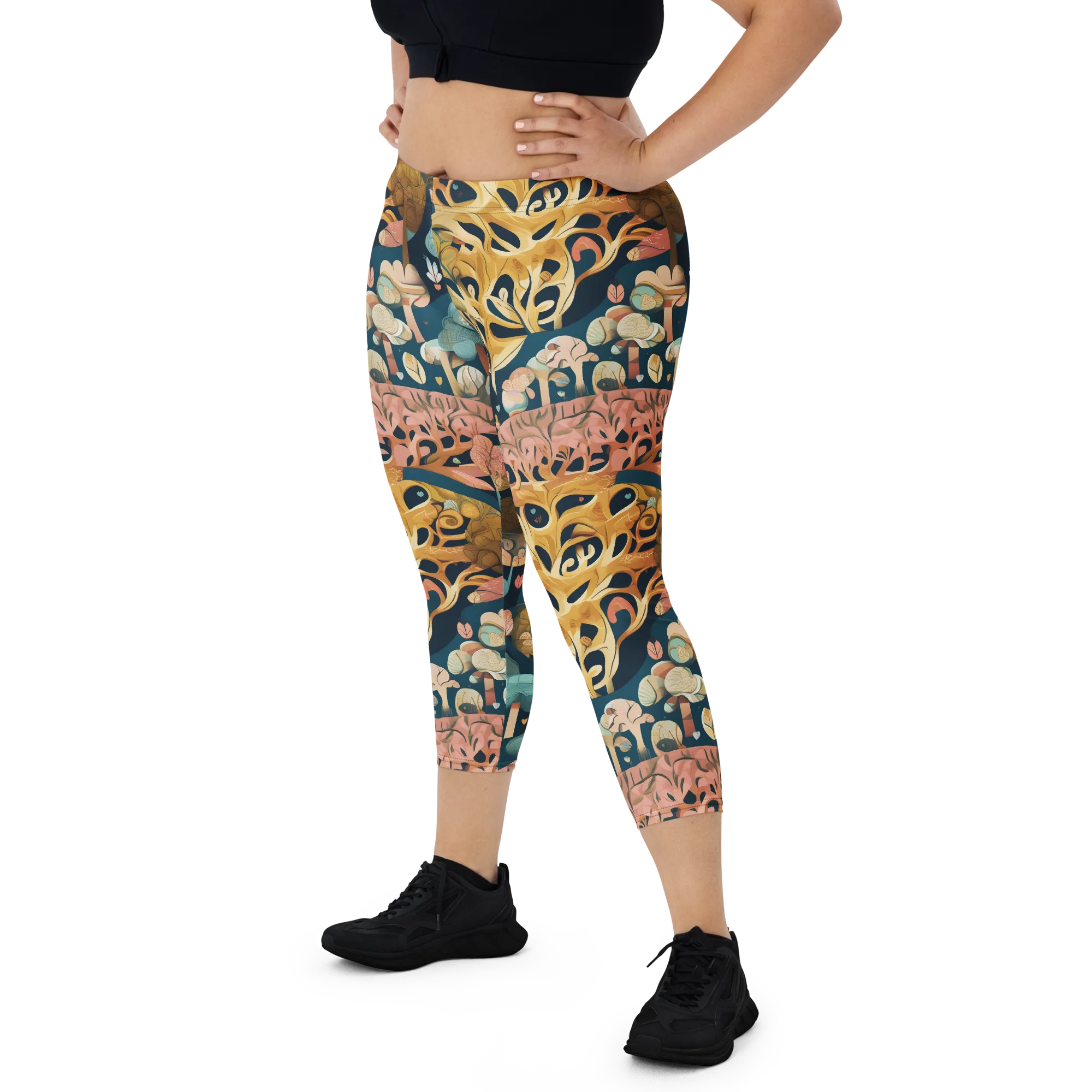 Midnight Mycelium on Capri Leggings — Print file