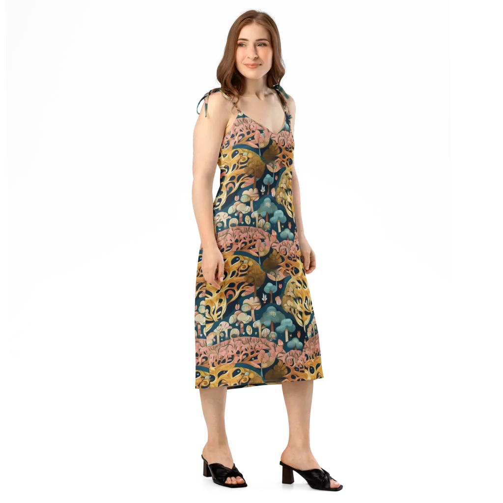 Midnight Mycelium on Slip Dress — Right Front