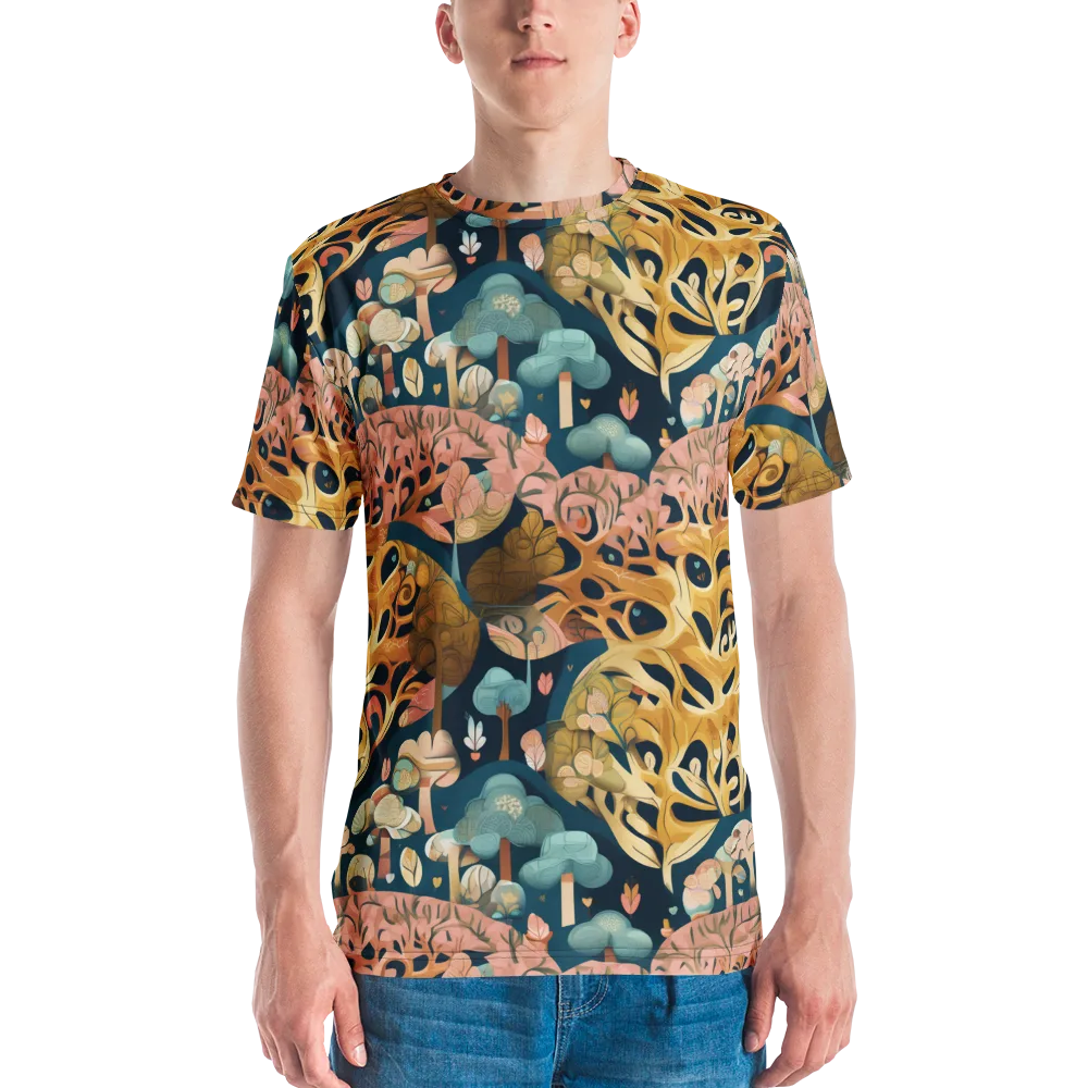 Midnight Mycelium on Men's Crew Neck T-Shirt — Front