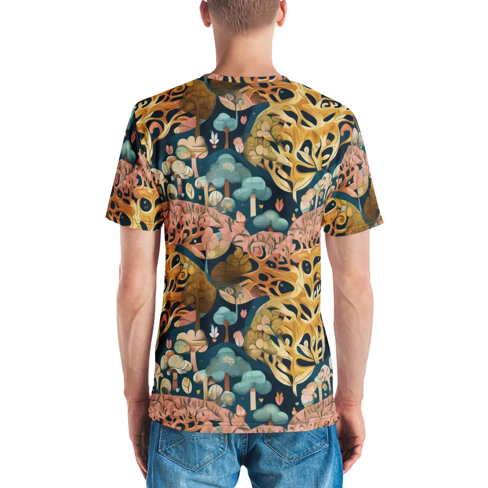 Midnight Mycelium on Men's Crew Neck T-Shirt — Back