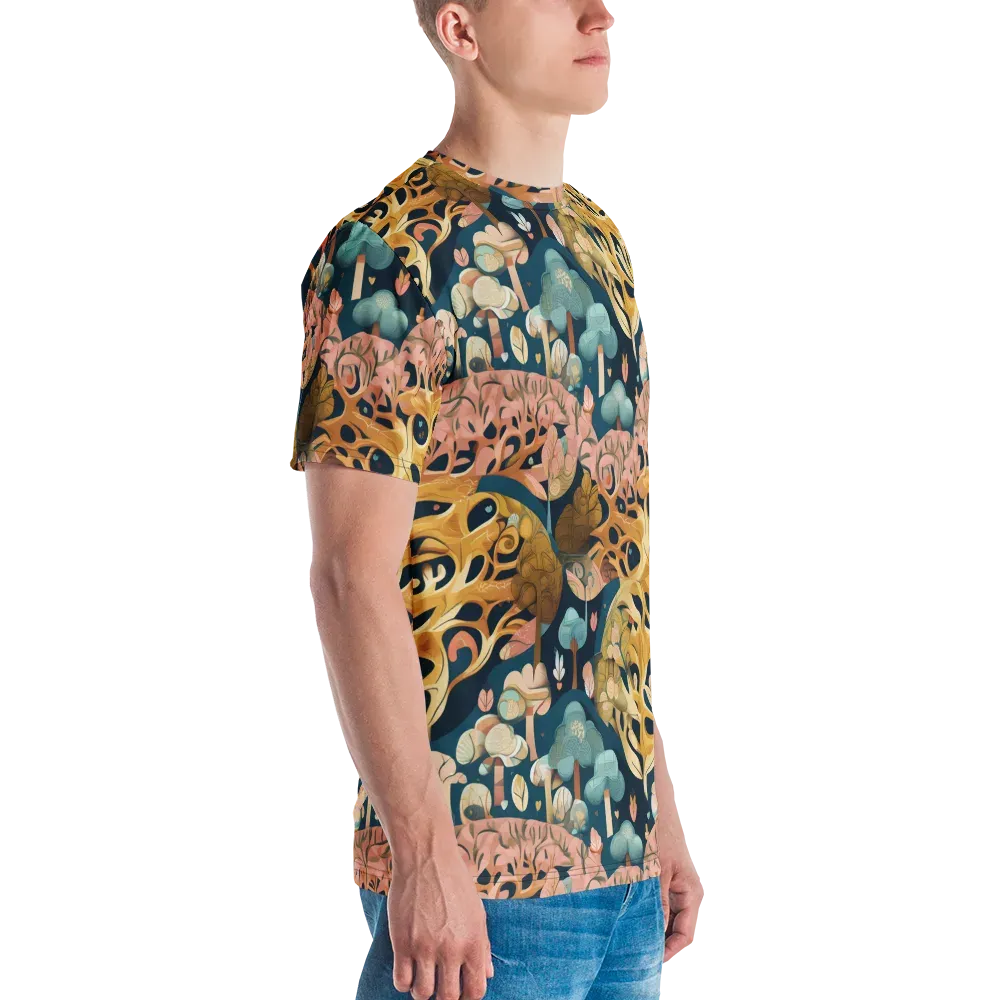 Midnight Mycelium on Men's Crew Neck T-Shirt — Right