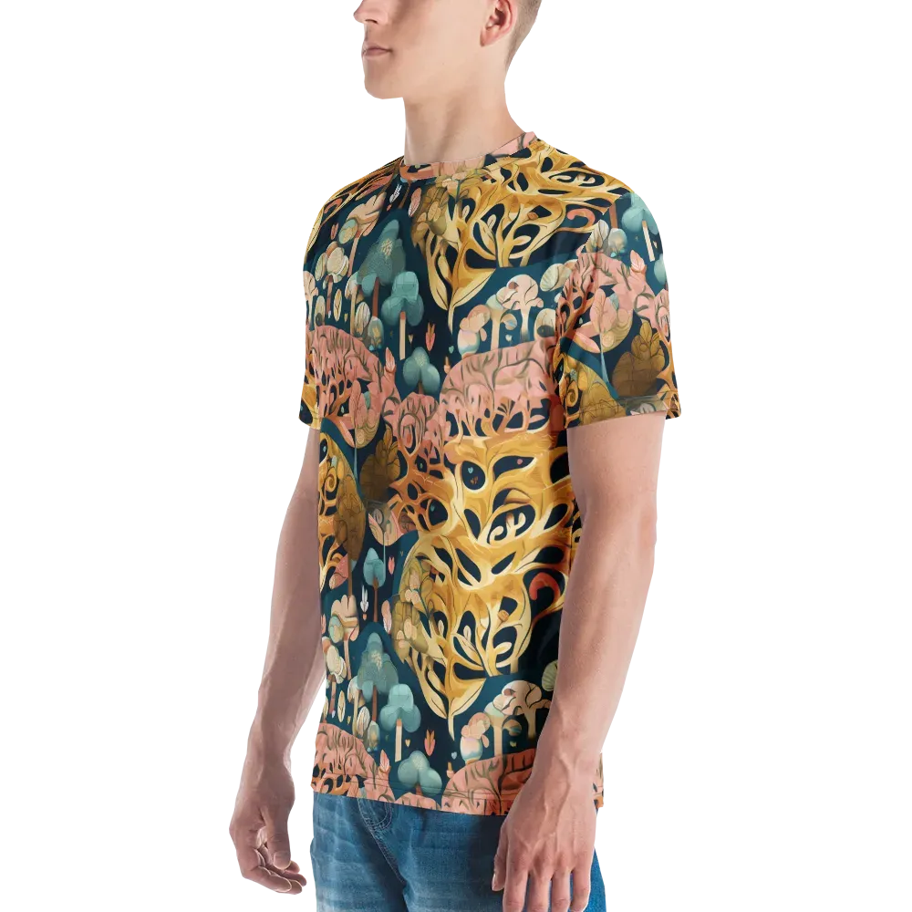 Midnight Mycelium on Men's Crew Neck T-Shirt — Left