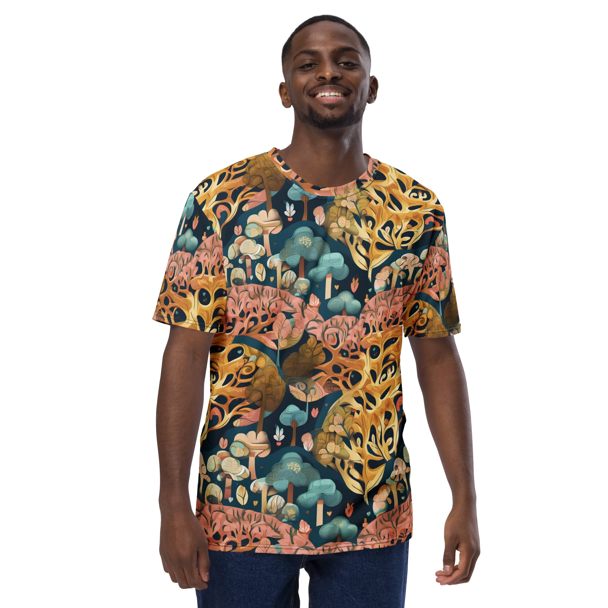 Midnight Mycelium on Men's Crew Neck T-Shirt — Front print