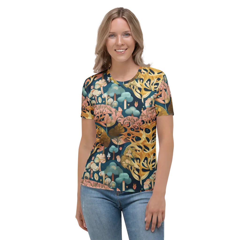 Midnight Mycelium on Women's Crew Neck T-Shirt — Front