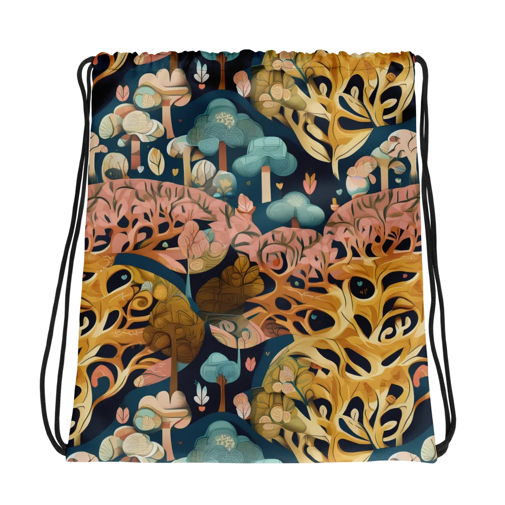 Midnight Mycelium on Drawstring Bag — Mockup