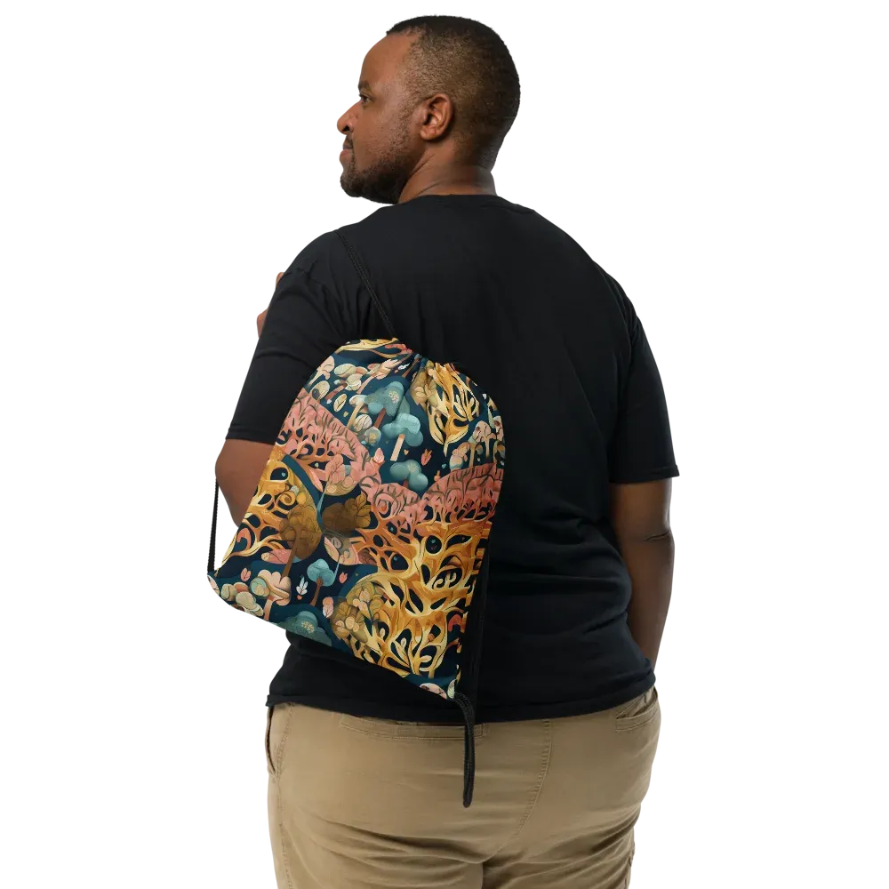 Midnight Mycelium on Drawstring Bag — Print file