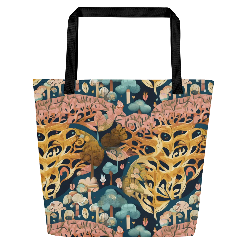 Midnight Mycelium on Large Tote Bag W/ Pocket — Front