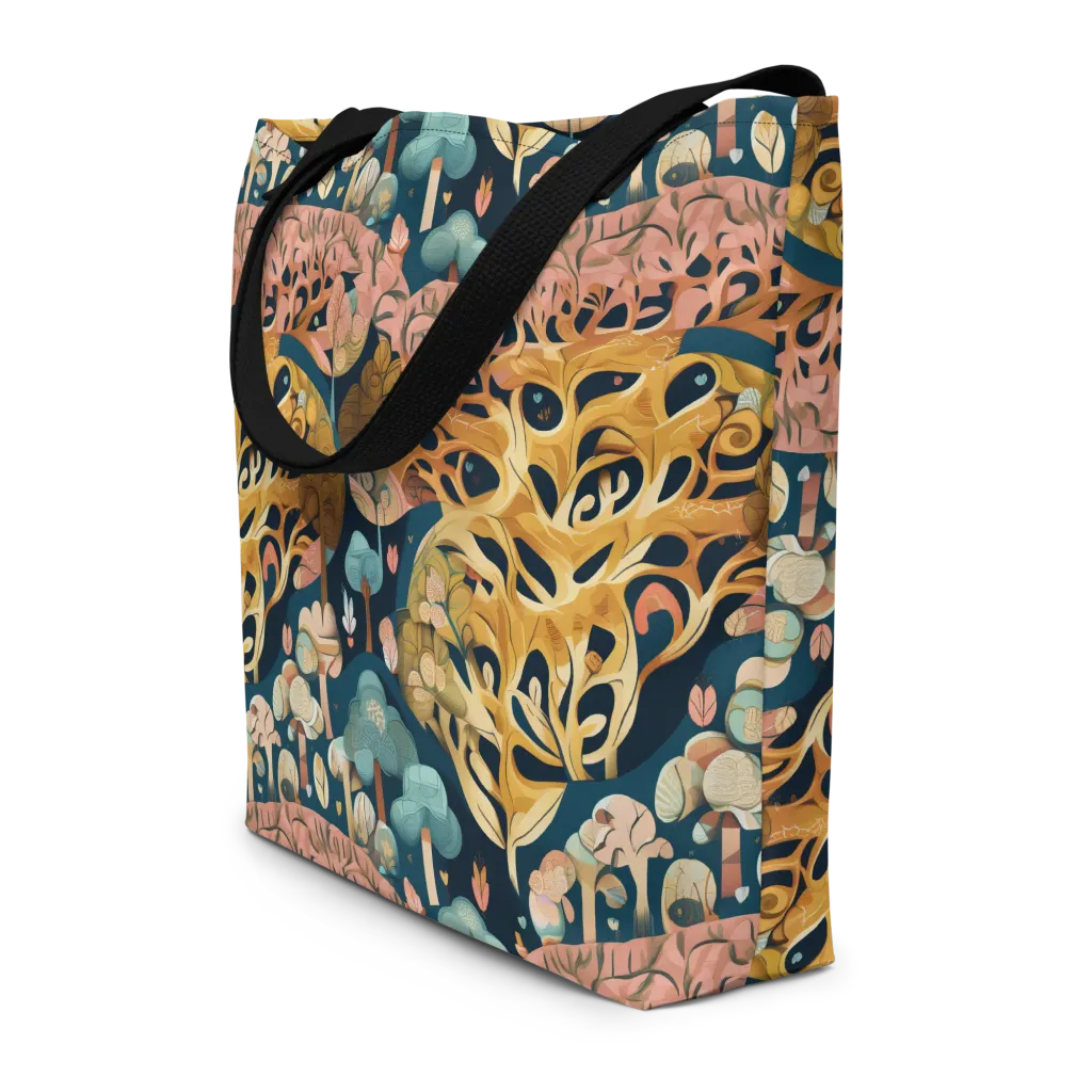 Midnight Mycelium on Large Tote Bag W/ Pocket — Print file