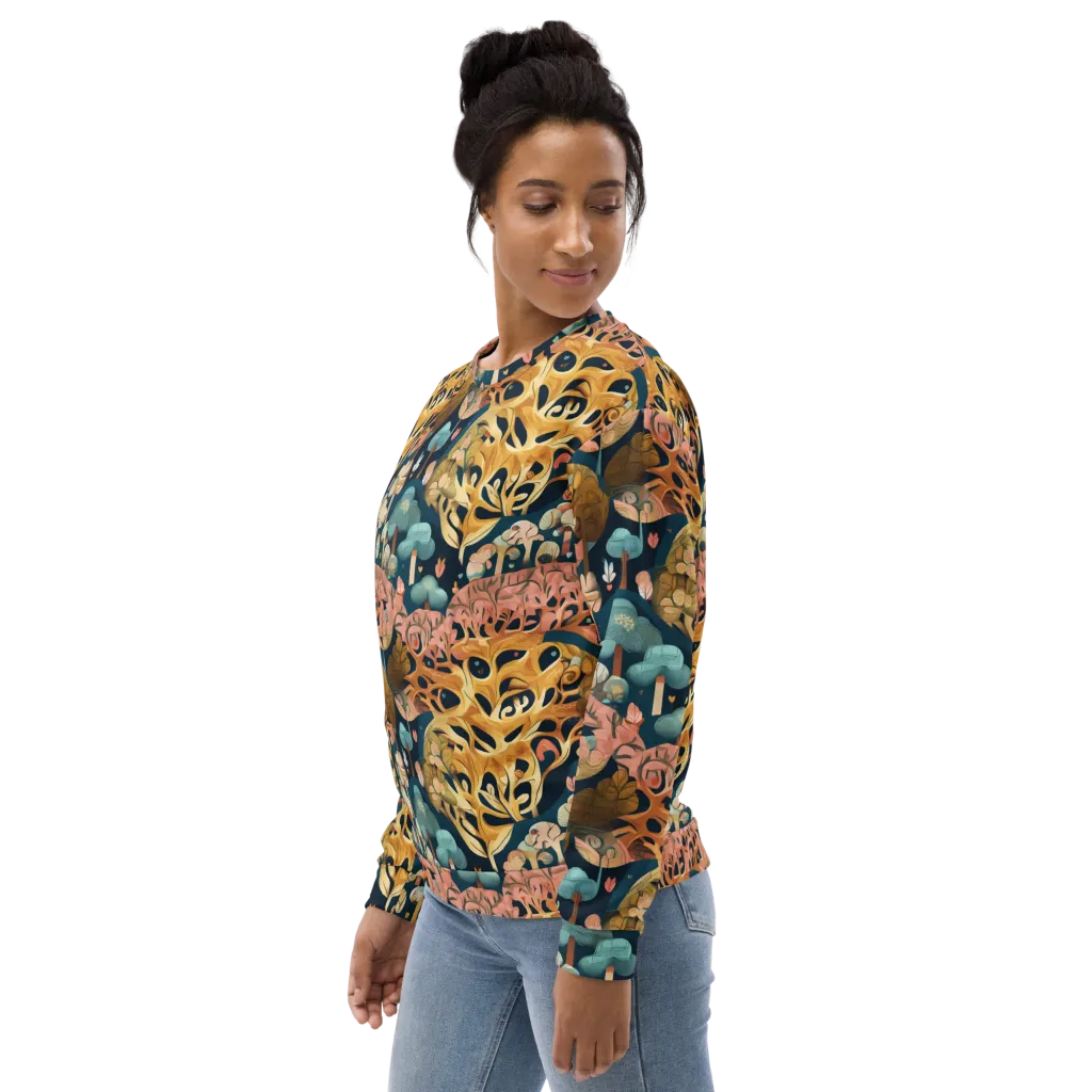 Midnight Mycelium on Sweatshirt — Left sleeve