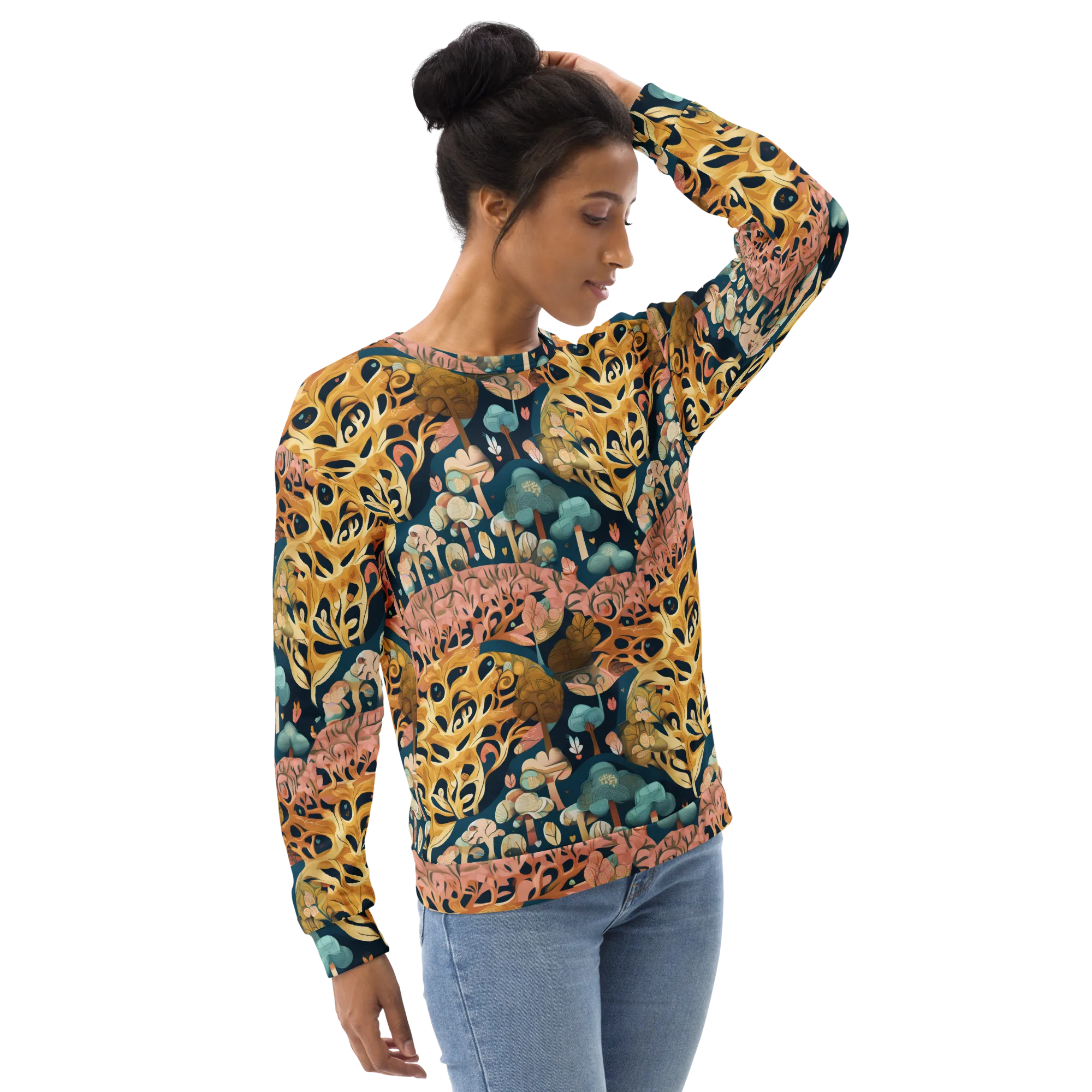 Midnight Mycelium on Sweatshirt — Right sleeve