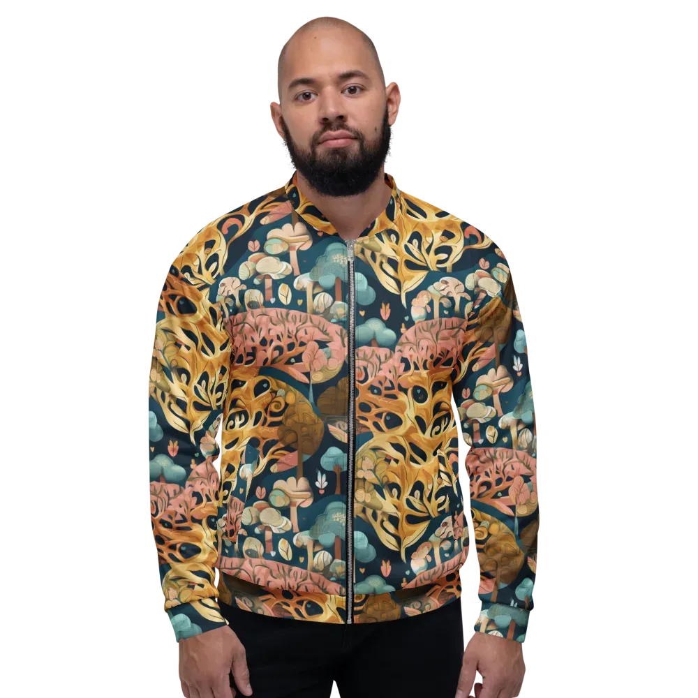 Midnight Mycelium on Bomber Jacket — Front