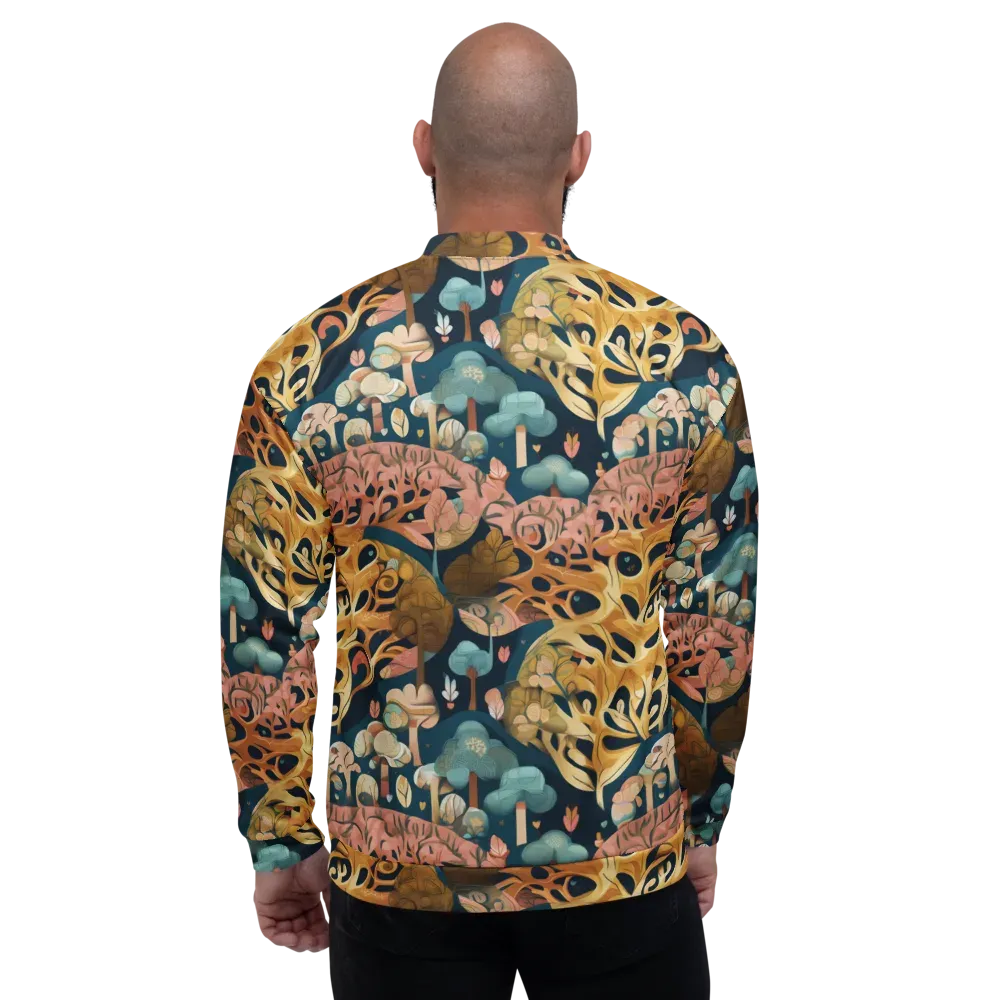 Midnight Mycelium on Bomber Jacket — Back