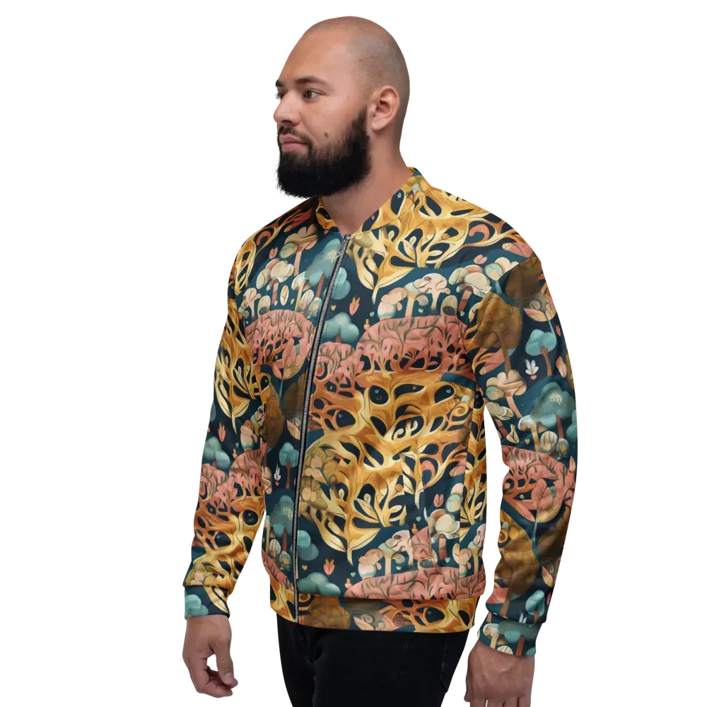 Midnight Mycelium on Bomber Jacket — Left