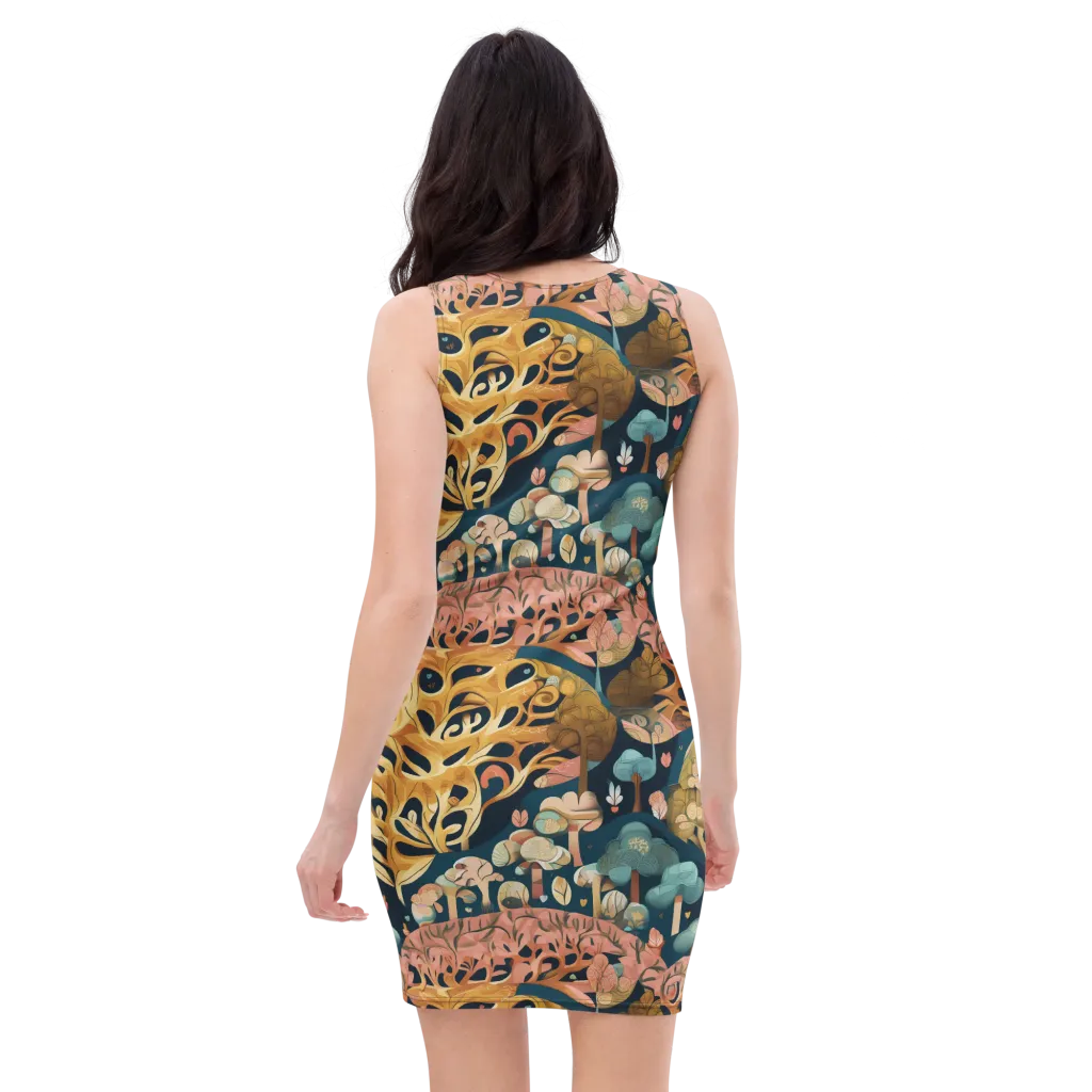 Midnight Mycelium on Bodycon Dress — Back
