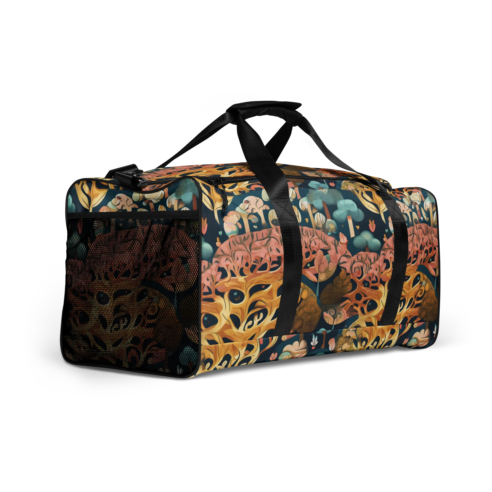 Midnight Mycelium on Duffle Bag — Front print