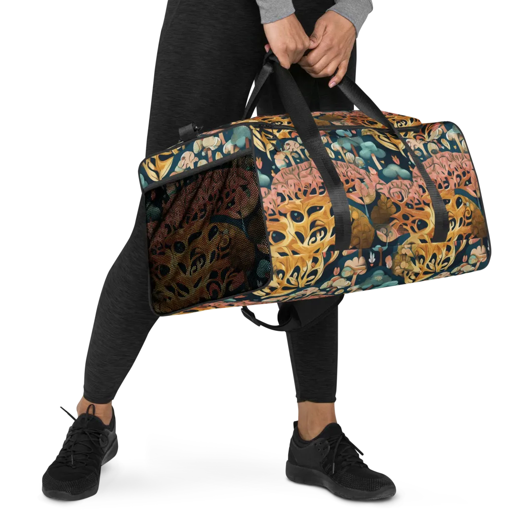 Midnight Mycelium on Duffle Bag — Right Front