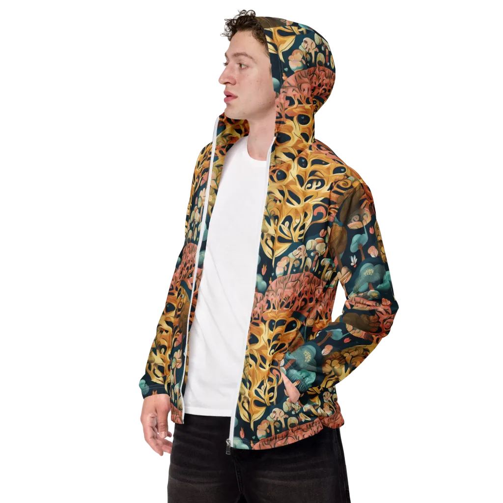 Midnight Mycelium on Men's Windbreaker — Left Front