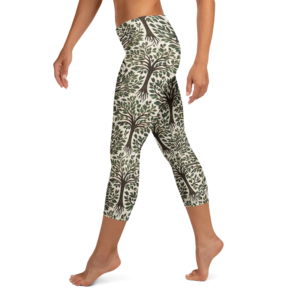 Tree of Life on Capri Leggings — Left