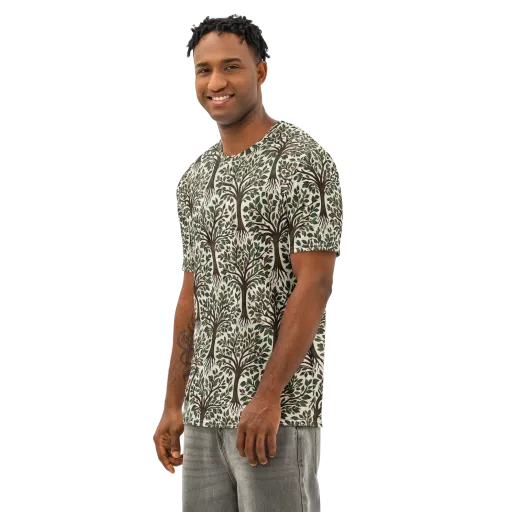 Tree of Life on a Men's Cotton Crew Neck T-Shirt
