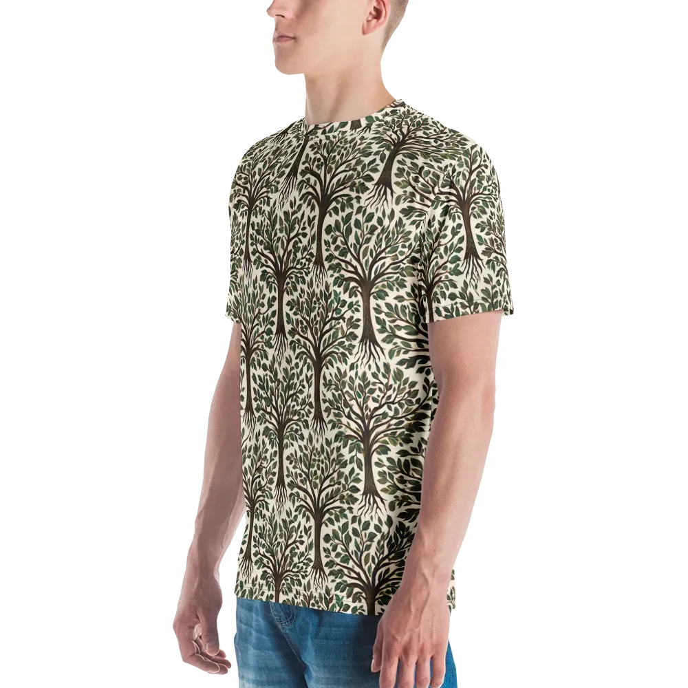 Tree of Life on Men's Crew Neck T-Shirt — Left