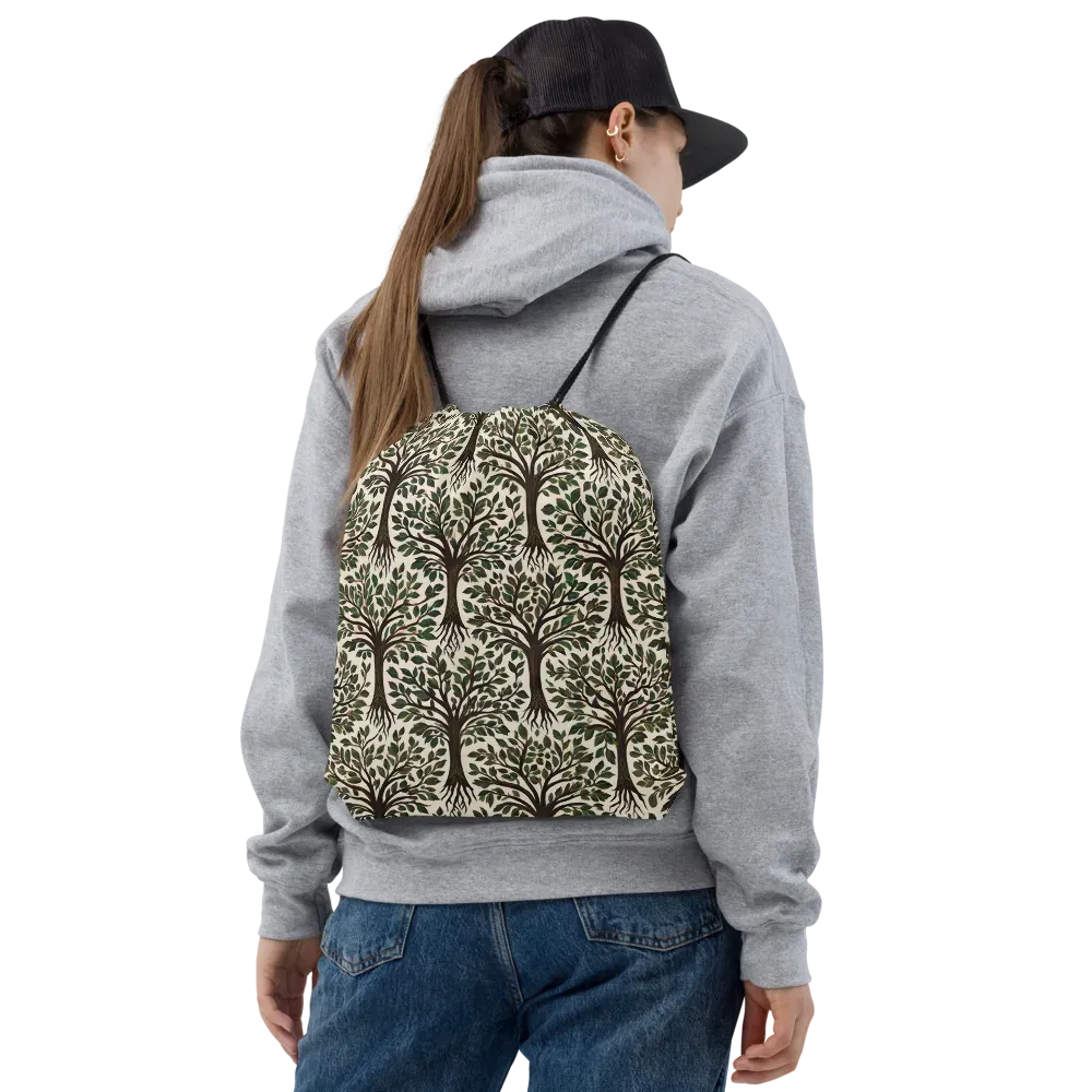 Tree of Life on Drawstring Bag — Front