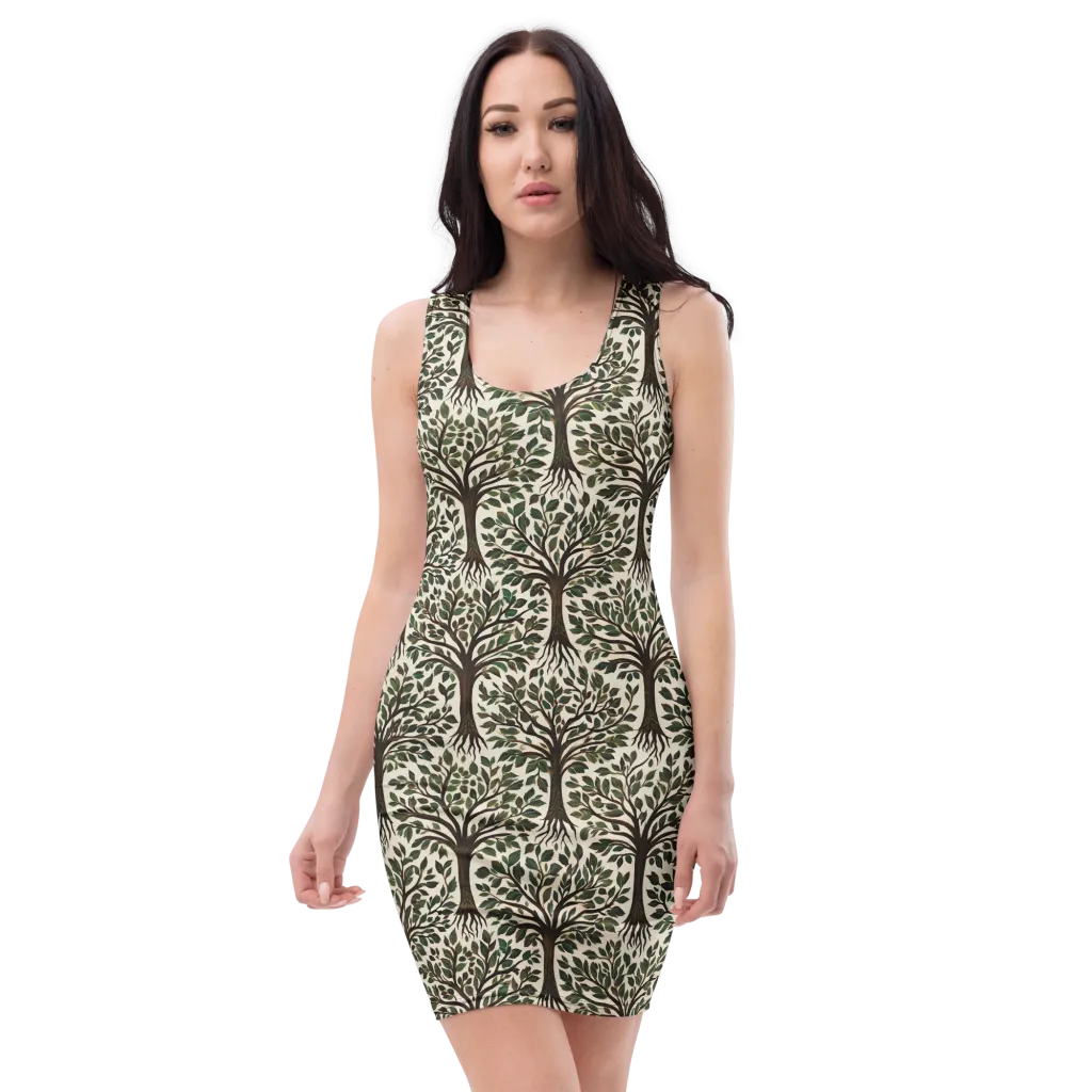Tree of Life on Bodycon Dress — Front