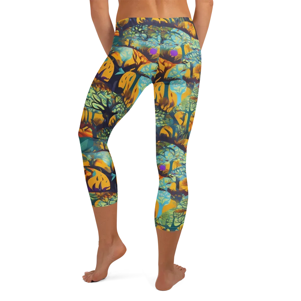 Saffron Canopy on Capri Leggings — Back