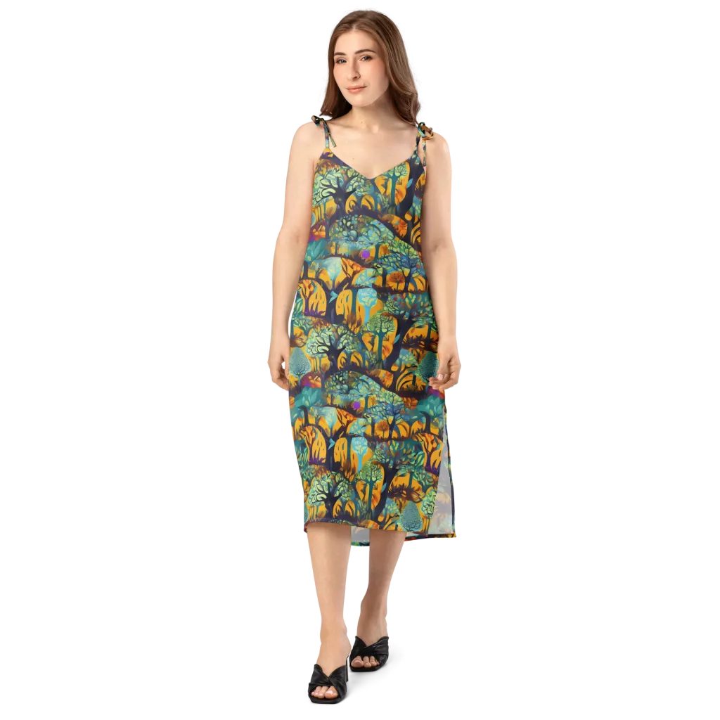 Saffron Canopy on Slip Dress — Front