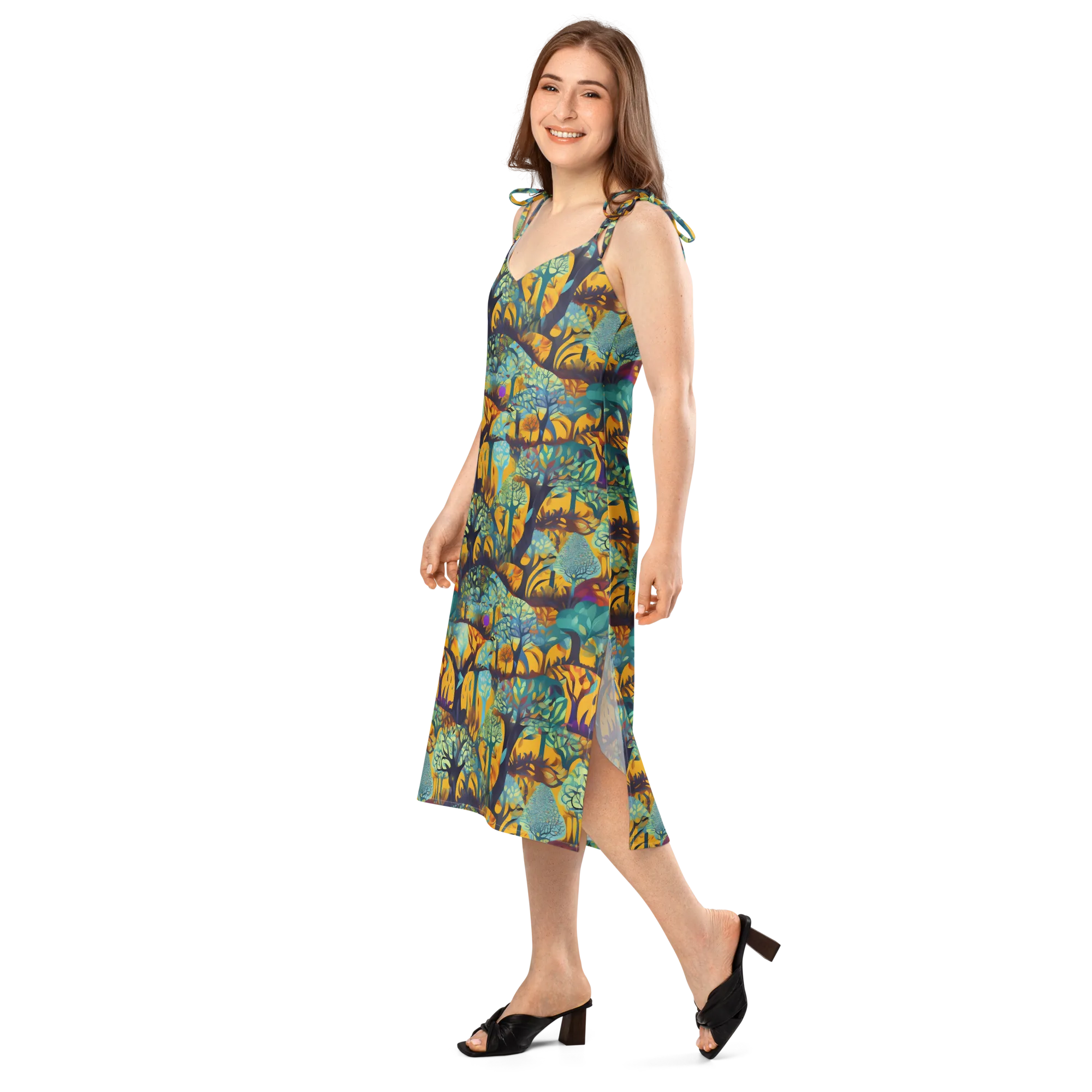 Saffron Canopy on Slip Dress — Left Front