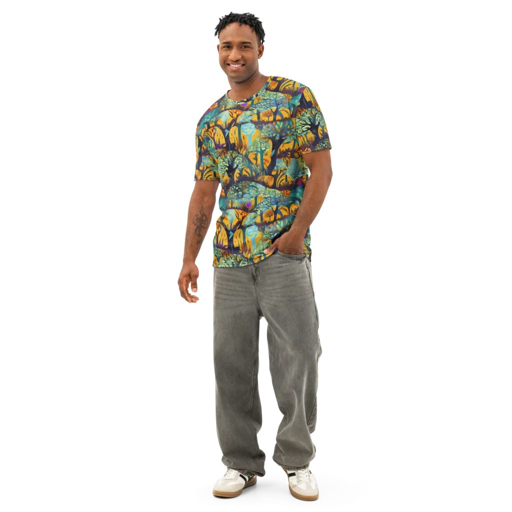 Saffron Canopy on Men's Cotton Crew Neck T-Shirt — Front
