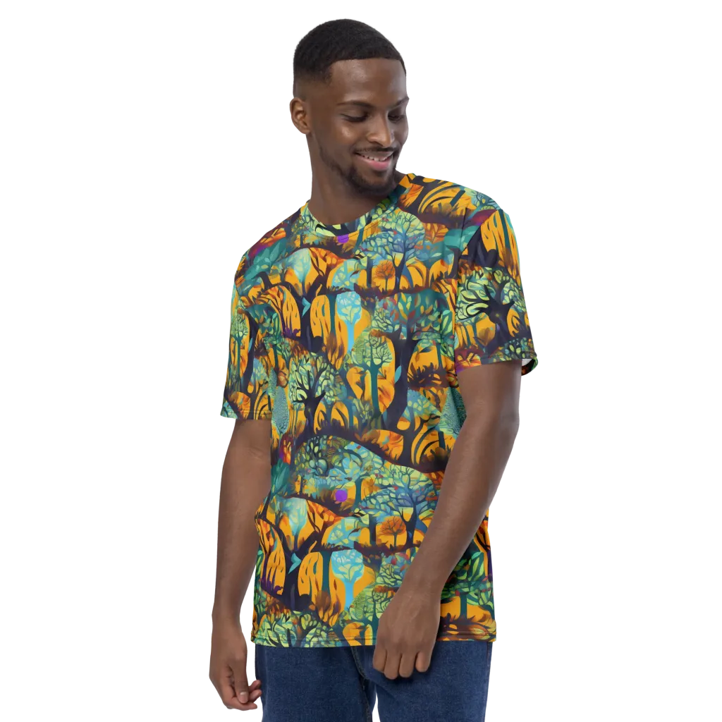 Saffron Canopy on Men's Crew Neck T-Shirt — Left sleeve