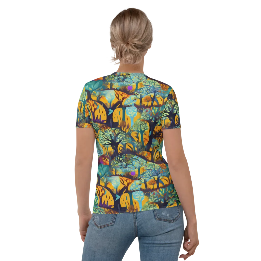 Saffron Canopy on Women's Crew Neck T-Shirt — Back