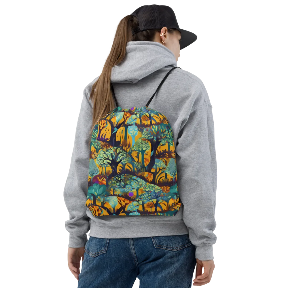 Saffron Canopy on Drawstring Bag — Front