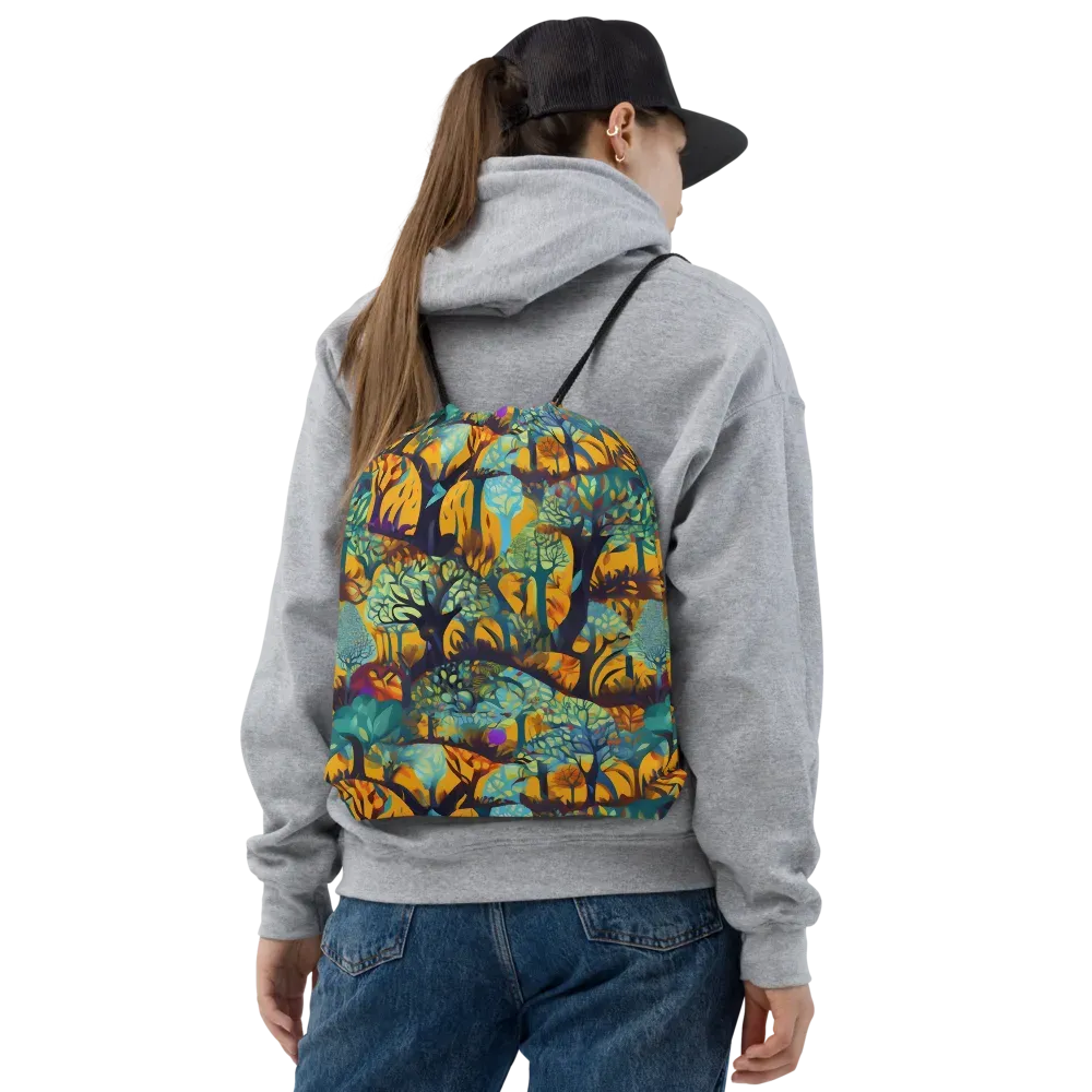 Saffron Canopy on Drawstring Bag — Front