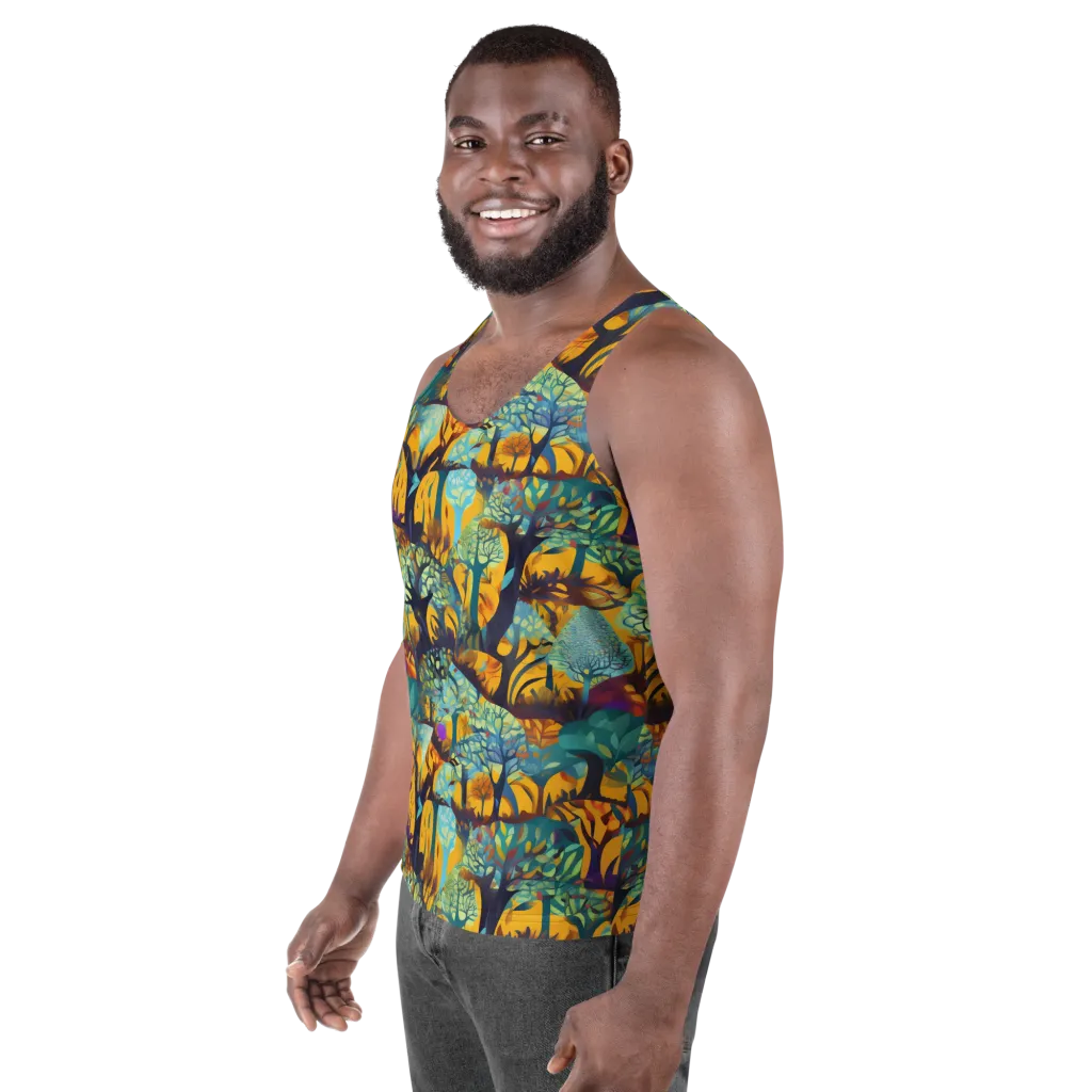 Saffron Canopy on Men's Tank Top — Left Front