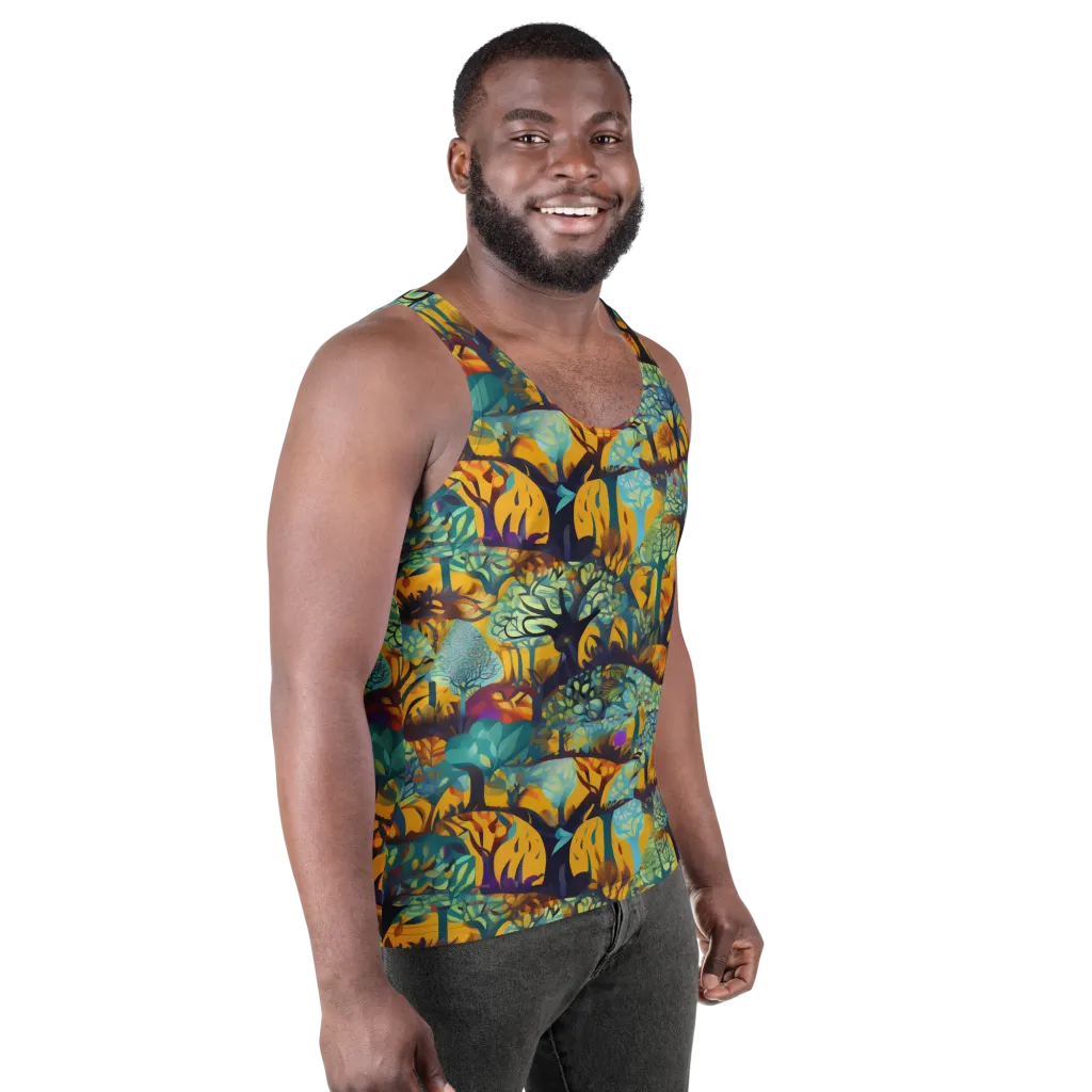 Saffron Canopy on Men's Tank Top — Right Front
