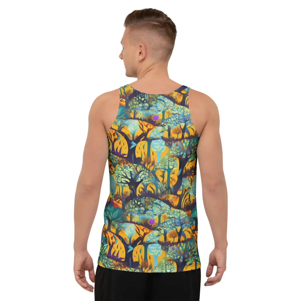 Saffron Canopy on Men's Tank Top — Back print