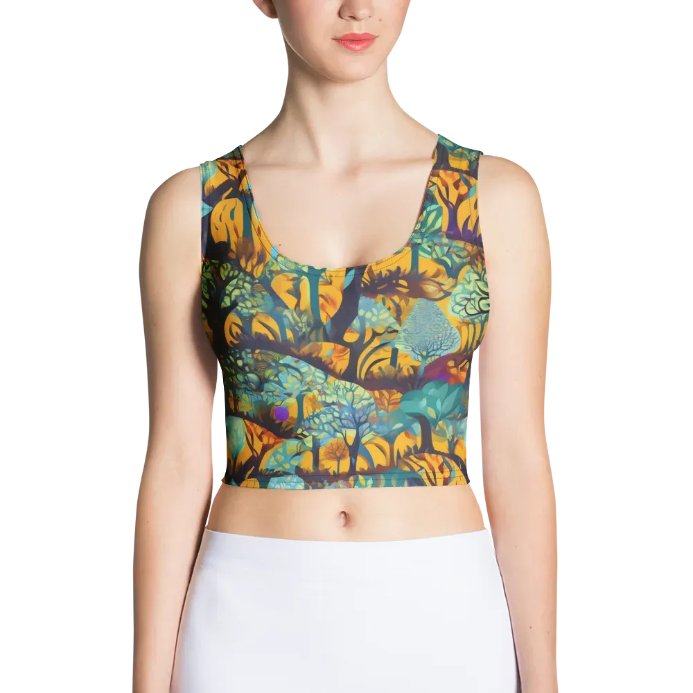 Saffron Canopy on Crop Top — Front