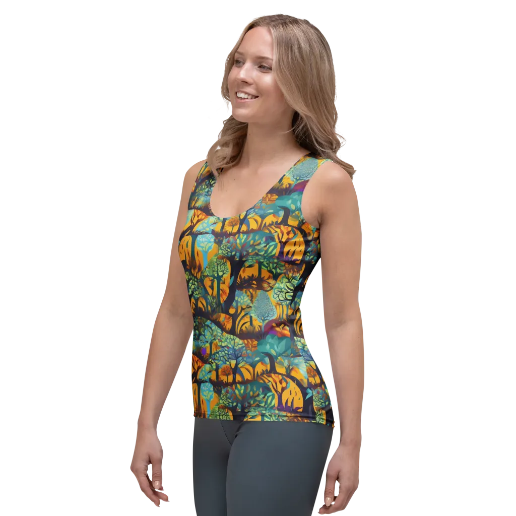 Saffron Canopy on Women's Tank Top — Left Front