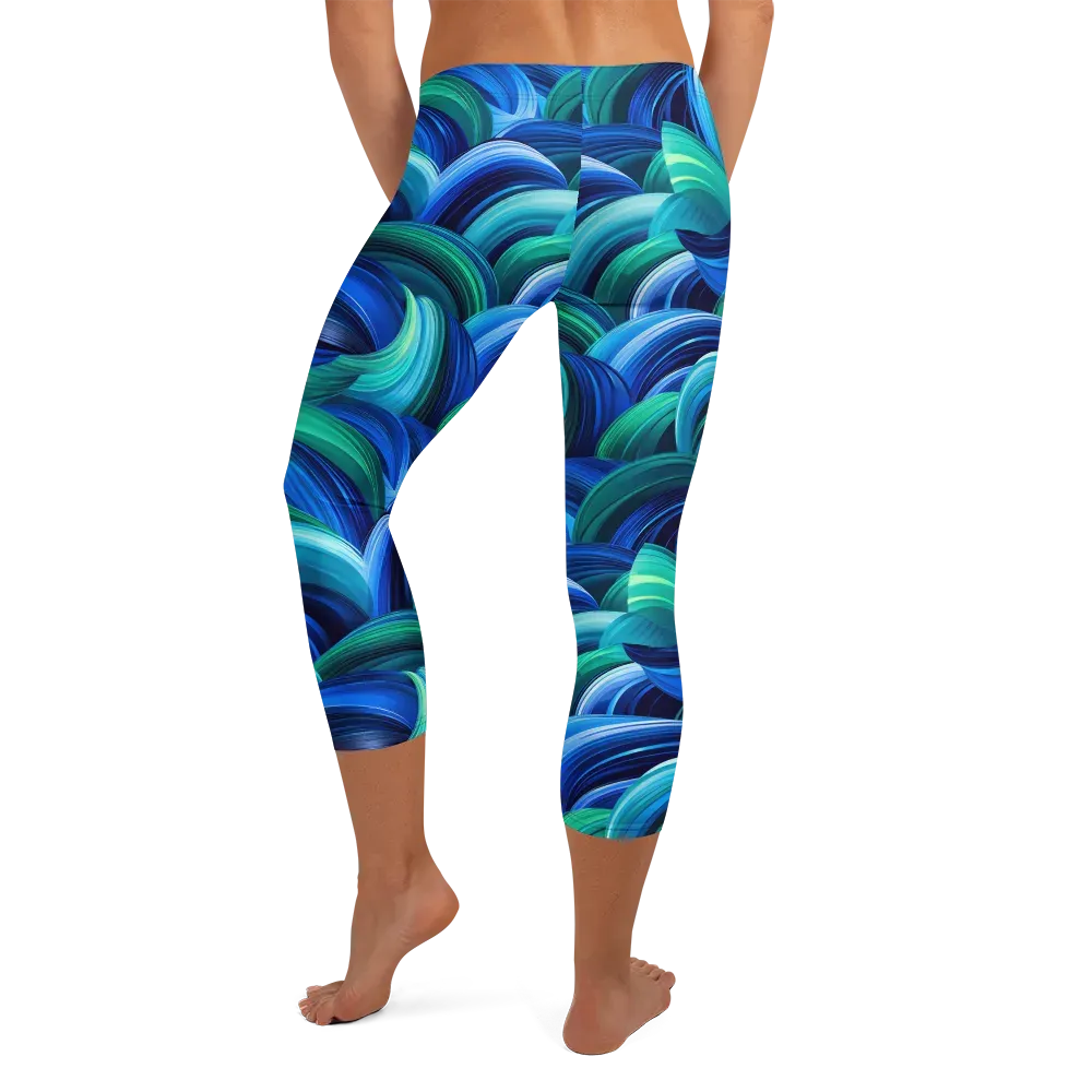 Emerald Surge on Capri Leggings — Back