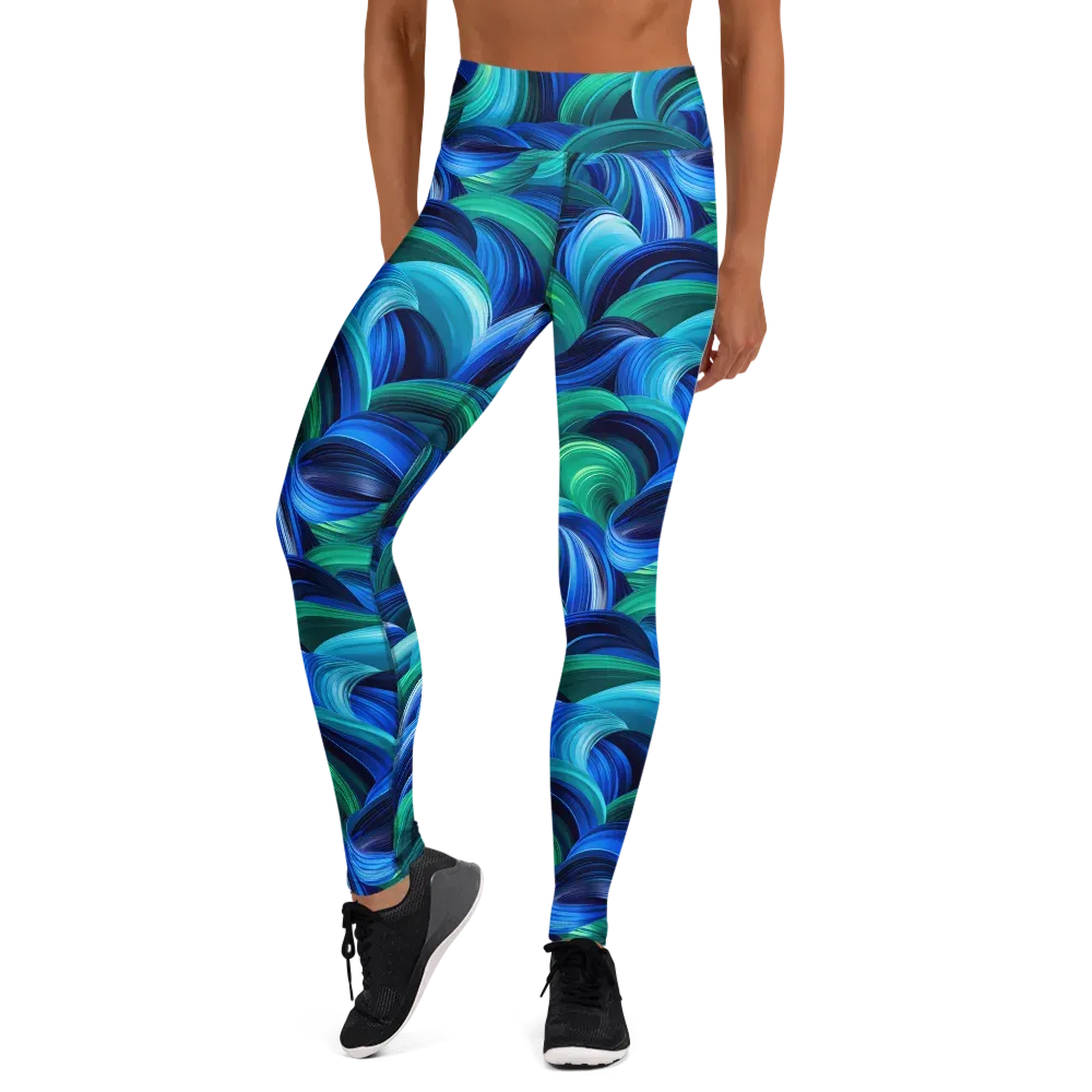 Emerald Surge on Yoga Leggings — Front