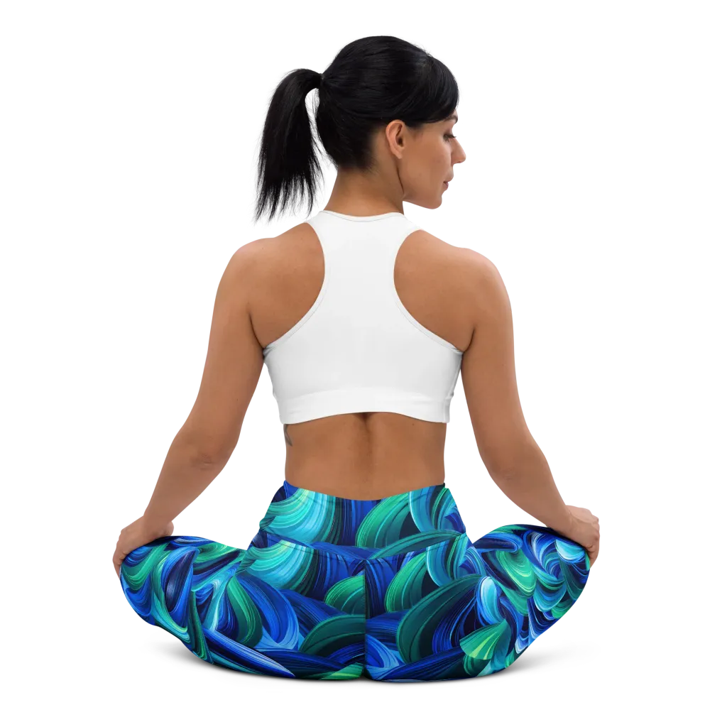 Emerald Surge on Yoga Leggings — Back waist