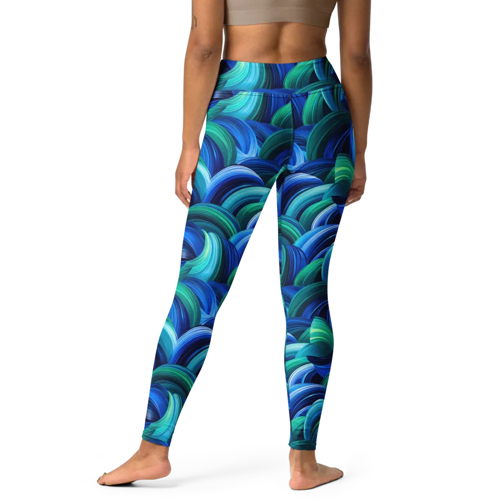 Emerald Surge on Yoga Leggings — Print file