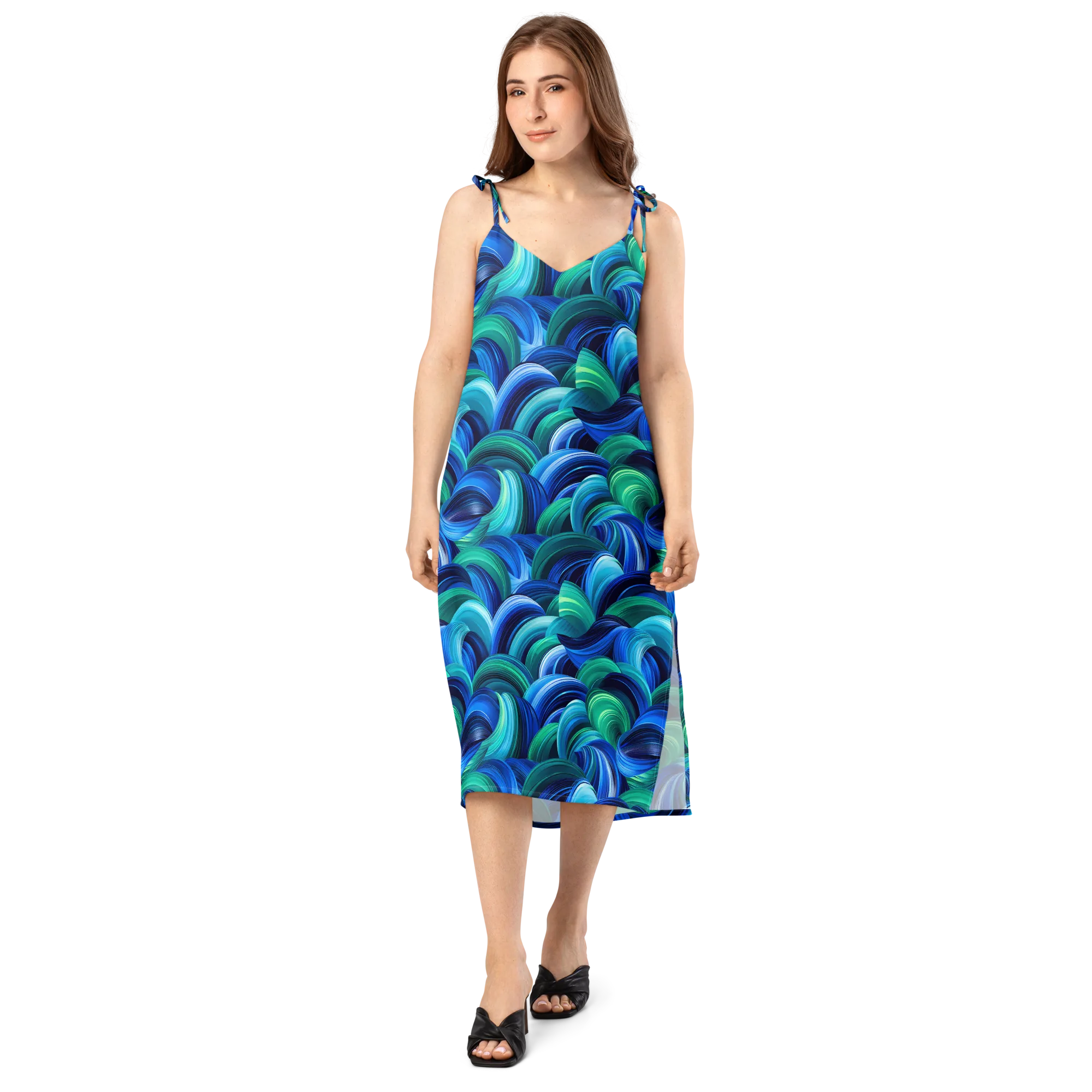 Emerald Surge on Slip Dress — Front