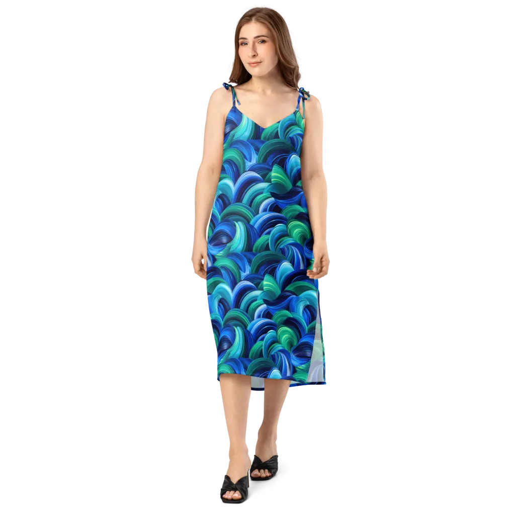 Emerald Surge on Slip Dress — Front