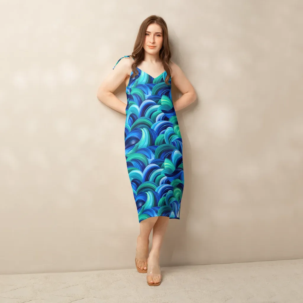 Emerald Surge on Slip Dress — Back print
