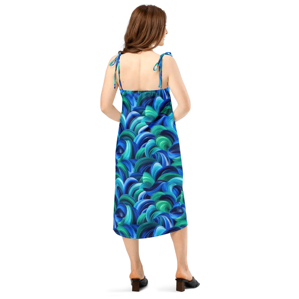 Emerald Surge on Slip Dress — Back